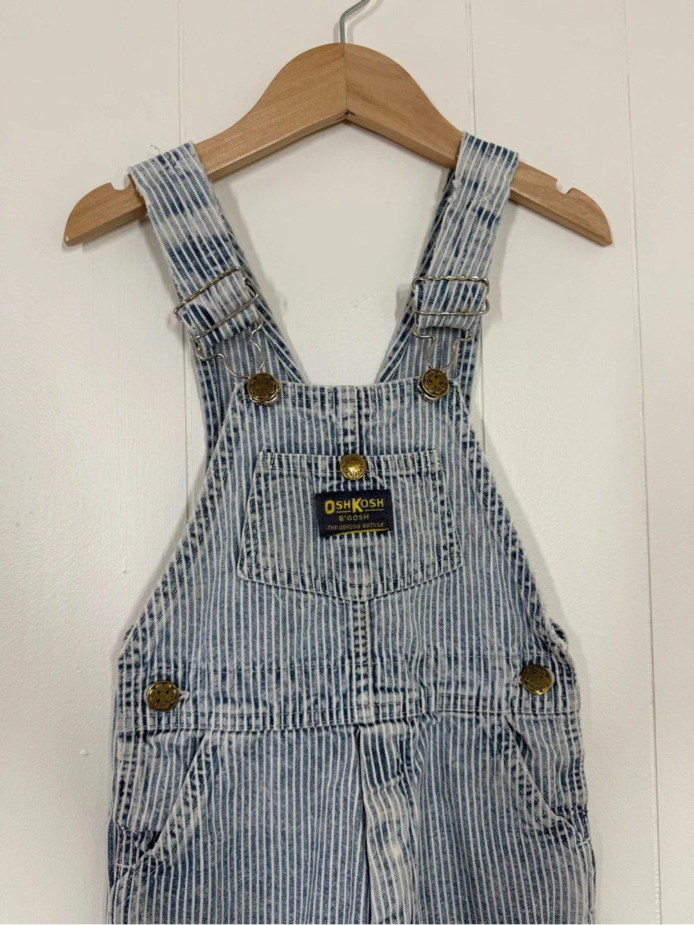 OshKosh B’Gosh Vintage Made in USA Paper Tag Striped Overalls